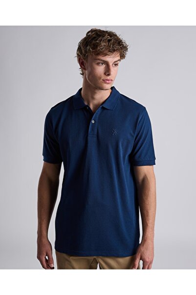 R&B Solid Polo T-Shirt with Shirt Collar and Short Sleeves
