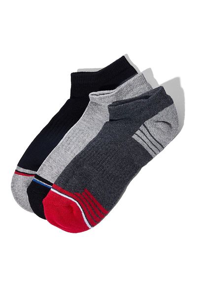 R&B 3 Pack Color Block Ankle Socks