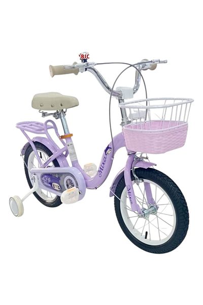Toybox Kids 16 Inch Bike for Girls with Basket, Training Wheels and Rear Rack (Purple)