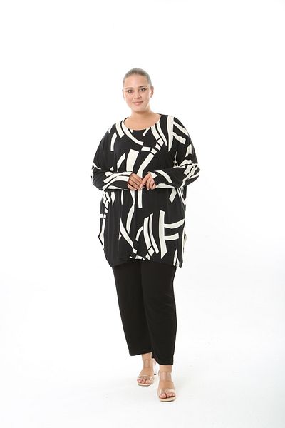 XL Modam Women's Lycra Viscose Black Large Size Tunic