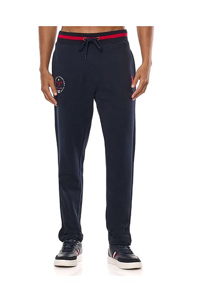 R&B Embroidered Knit Pants with Drawstring Waist