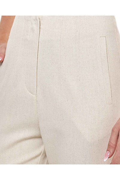 R&B Solid Carrot Fit Trousers with Button Closure