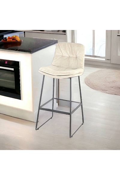 Al Saada Home Adjustable Bar Chair - Brown - 37 x 41 x 106 cm