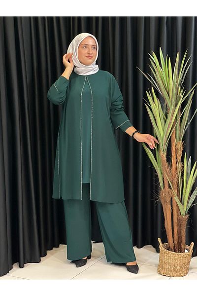 Butik büyük beden Stone Front Set