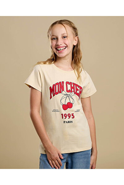 R&B Graphic Print T-Shirt with Crew Neck and Short Sleeves