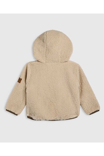 R&B Sherpa Hooded Jacket with Zipper Closure