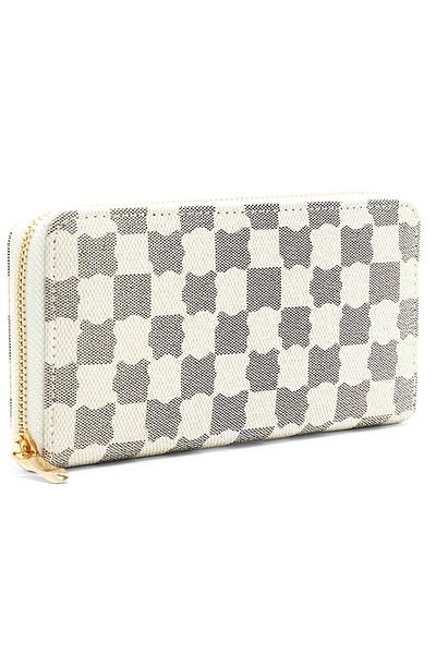 R&B Patterned Zip-Around Wallet