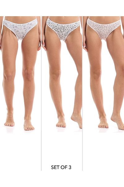 R&B Pack of 3 Printed Bikini Briefs