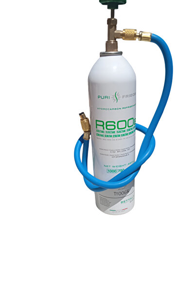 Ermiya Madeni in İtalya R600a Soğutucu Buzdolabı Gazı 420 Gram+Hortum 90 Cm+Vana