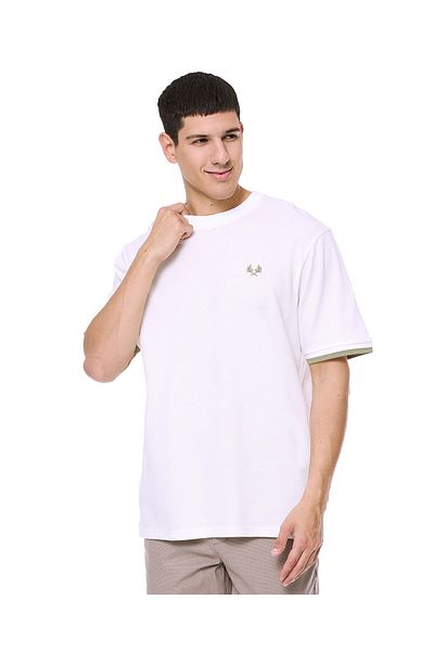 R&B Print Detail T-Shirt With Crew Neck And Short Sleeves