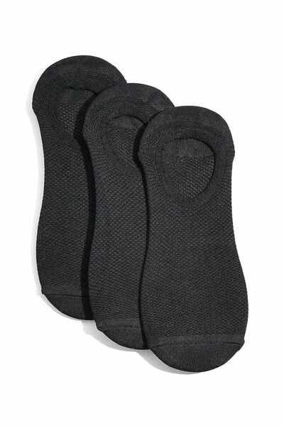 R&B Pack of 3 Solid No Show Socks