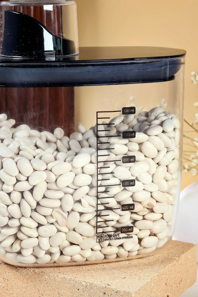 Poomy Scale Multi-Purpose Food Container - Vacuum Covered Pulses Grain Storage 1200ml