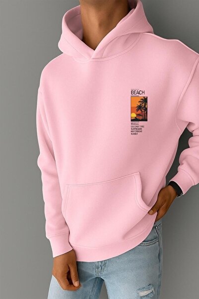 BENROMA Hanorac din bumbac pieptănat cu 3 fire, cu imprimeu SUNSET