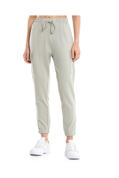 R&B Solid Jogger Pants with Drawstring Waist