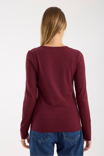 G-FOX Women's Long Sleeve Round Neck Modal Blend Stretchy Blouse – Comfortable Stylish Casual 3006