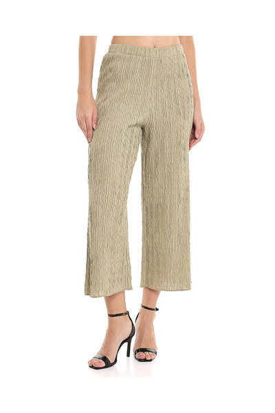 R&B Textured Pants With Elastic Waist