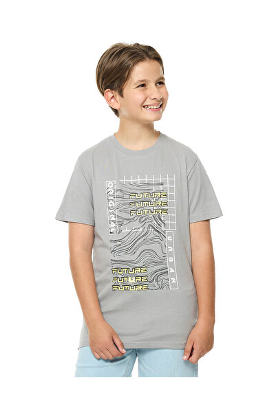 R&B Printed T-Shirt with Crew Neck and Short Sleeves