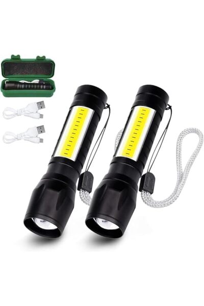 Shopi NEW USB Rechargeable Torch, Outdoor Emergency Light Check Light XPE/COB Mini Torch, Portable Waterpr