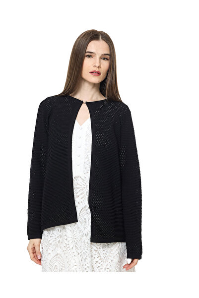 R&B Openwork Cardigan with Long Sleeves