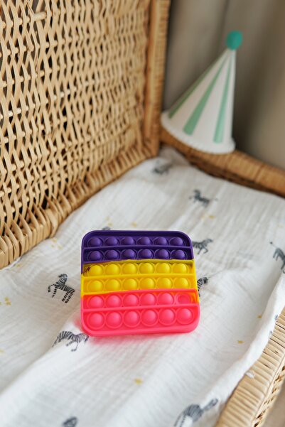 EVLE Square Rainbow Color Pop It Push Bubble Popit Toy, Educational Toy, 12 X 12 cm