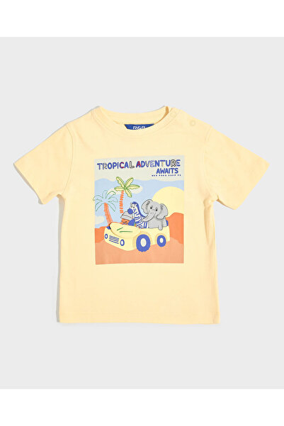 R&B Appliqued T-Shirt with Crew Neck and Short Sleeves