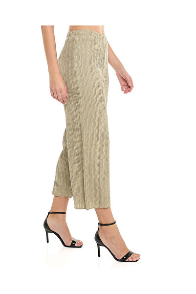 R&B Textured Pants With Elastic Waist