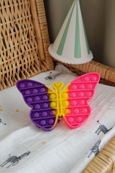 EVLE Butterfly Model Rainbow Color Pop It Push Bubble Popit Toy, Educational Toy, 12.5 X 11 cm