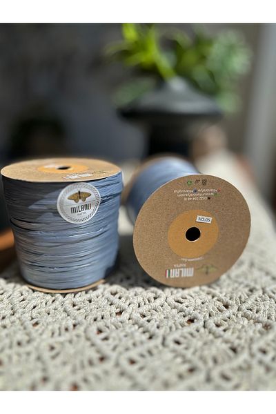 Milano Raffia Yarn Number 5 Denim Blue 100 Gr 250 Mt Bag, Beach Accessory Knitting Yarn