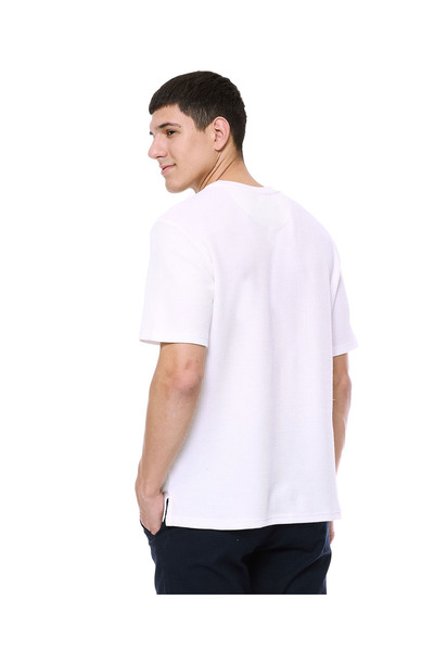 R&B Ribbed T-Shirt with Crew Neck and Short Sleeves