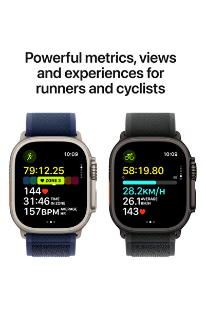 Apple Ceas inteligent Ultra 2 GPS + Cellular, carcasă din titan de 49 mm cu buclă milaneză, mărime medie (negru)