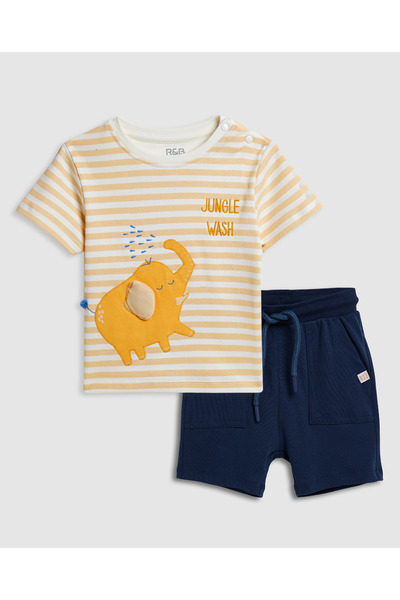 R&B Embroidered T-Shirt and Shorts Set