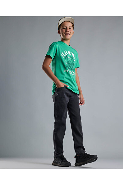 R&B Washed Regular Fit Jeans with Button Closure