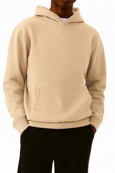 BENROMA سترة رياضية بلون واحد مصنوعة من القطن الممشط بثلاث خيوط للجنسين