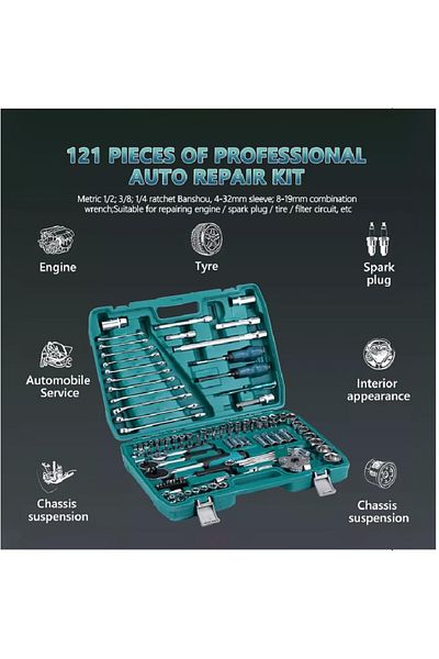 Denx 121-Car Repair Tool Set by Piece