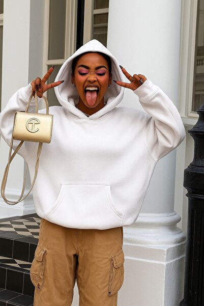 DM DOLCE MORE سترة رياضية بلون واحد للجنسين مصنوعة من القطن الممشط بثلاث خيوط