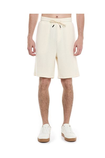 R&B Textured Shorts with Drawstring Closure