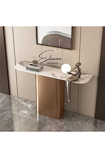 Elinoxa 720-0352 Modern Sade Metal Tasarım Dresuar Hol Konsol 120x25x85