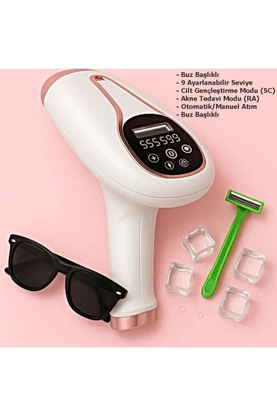 Touch Screen IPL Ice Laser Hair Removal Device 9-Stage Power 999.999 Pulses - Suitable for Home Use