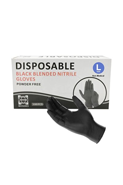 Viva Professional قفازات سوداء مختلطة للاستخدام مرة واحدة (كبيرة)