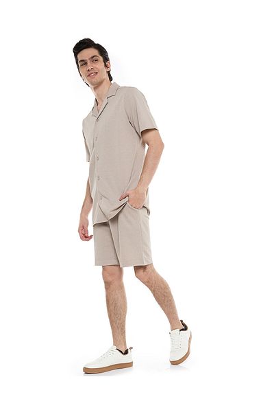 R&B Textured Shorts with Drawstring Closure
