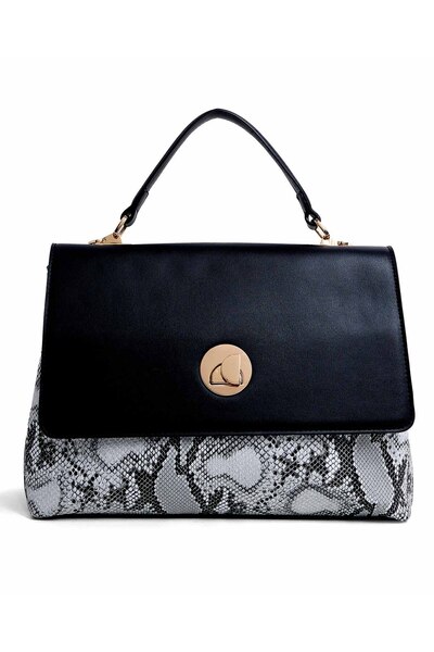 R&B حقيبة بمقبض علوي بطبعة جلد الثعبان