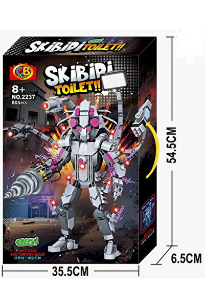 rexa مجموعة مكعبات بناء مرحاض سكيبيدي مضاد للتيتانيوم من سي بي تويز