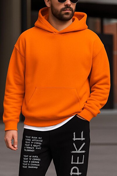 DM DOLCE MORE سترة رياضية بلون واحد مصنوعة من القطن الممشط بثلاث خيوط للجنسين