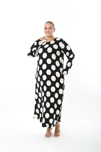 XL Modam Women's Lycra Viscose Polka Dot Plus Size Dress