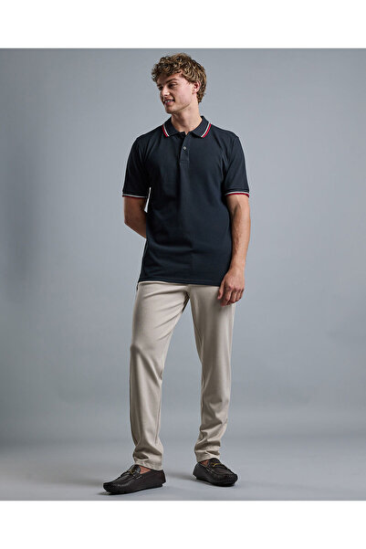 R&B Contrast Tipping Polo T-Shirt with Short Sleeves