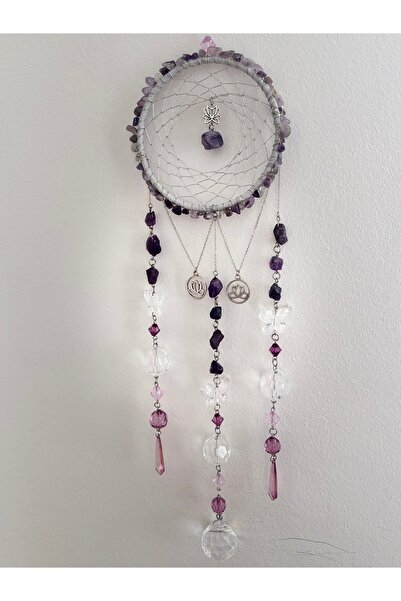 KIRMIZICOSMETİCS Ametist taşlı sun catcher Güneş tutucu . 12x 40cm