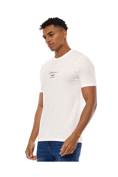 R&B Printed T-Shirt with Crew Neck and Short Sleeves