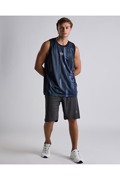 R&B Printed Tank Top with Crew Neck