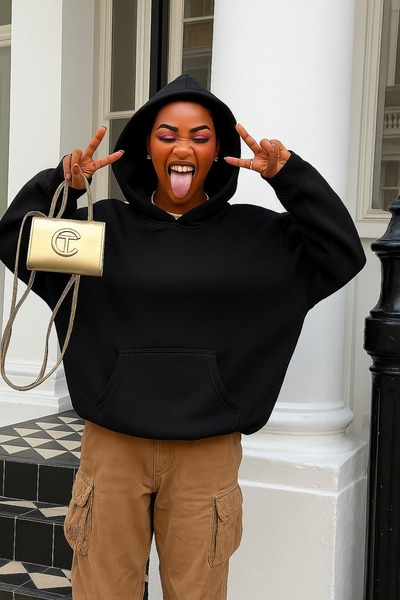 DM DOLCE MORE Hanorac unisex de culoare uni din bumbac pieptănat cu 3 fire