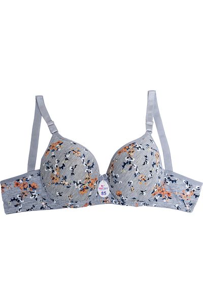 3nbe Combed Cotton Bra Floral Patterned